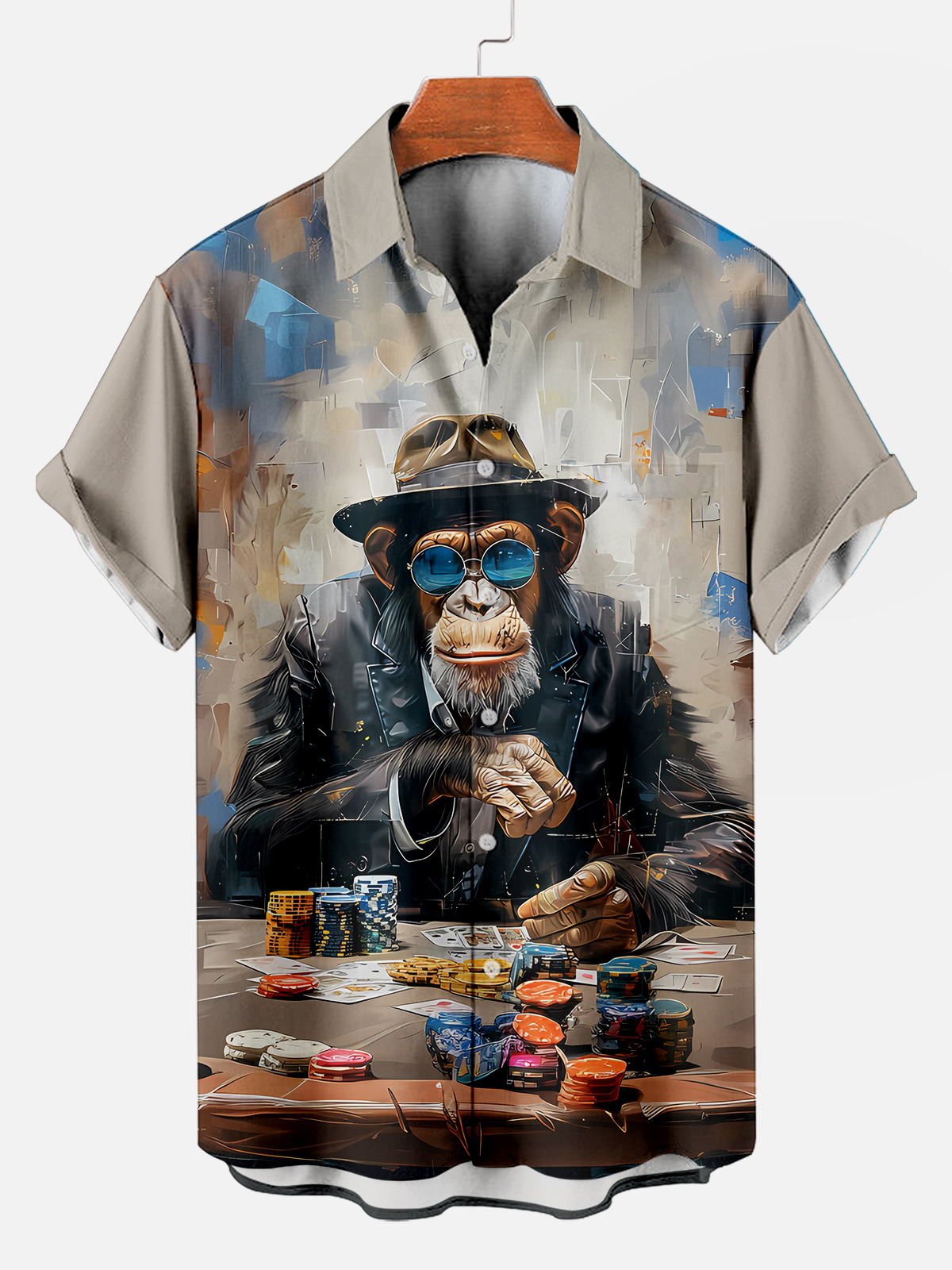 Retro Fashion Animal Print Short Sleeve Shirt