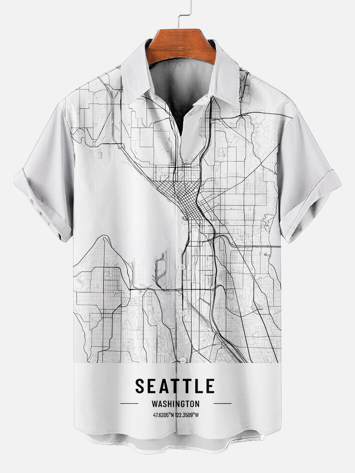 Men's Map Graphic Short Sleeve Shirt