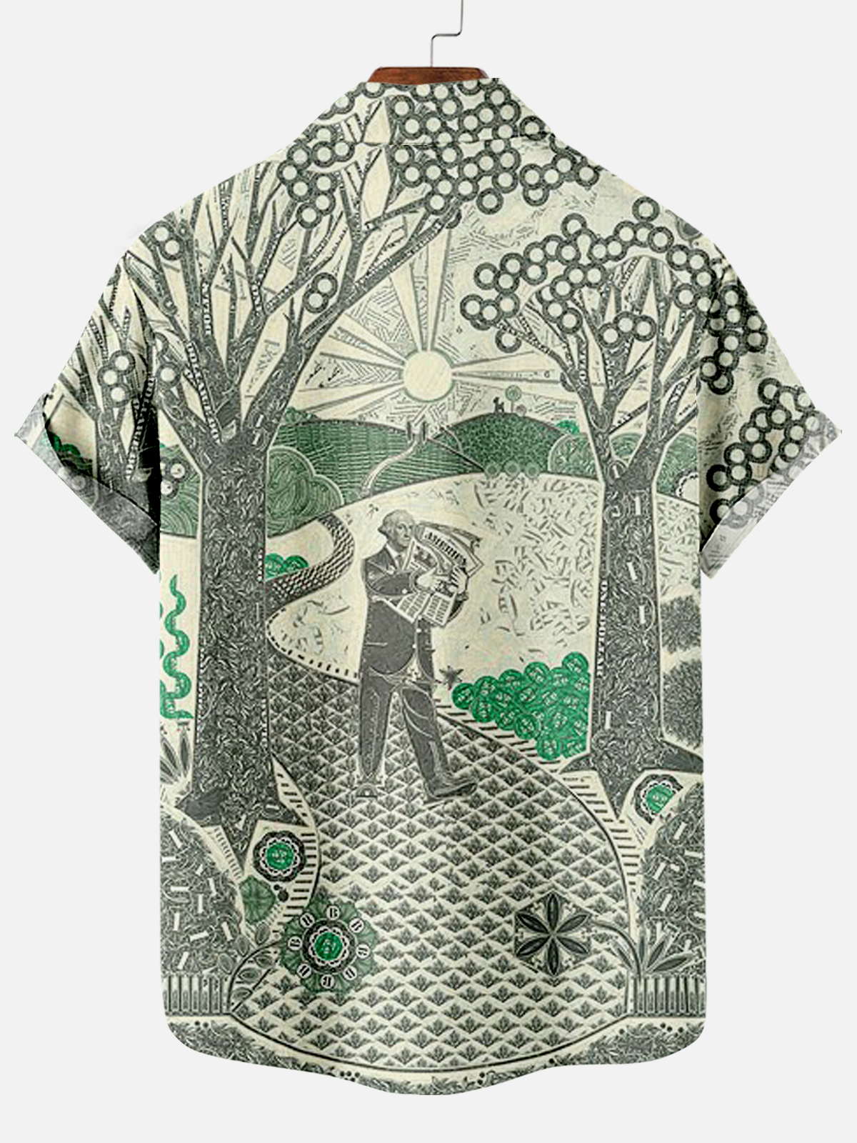 Men's Dollar Pattern Art Short Sleeve Shirt