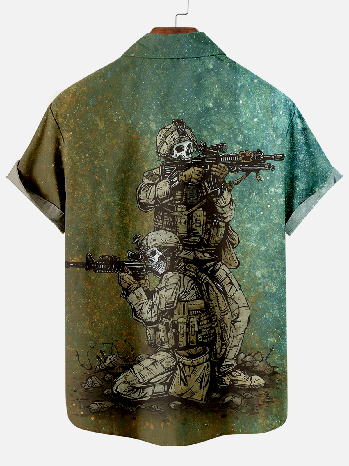 Men's Classic Day of the Dead Skull Graphic Short Sleeve Shirt