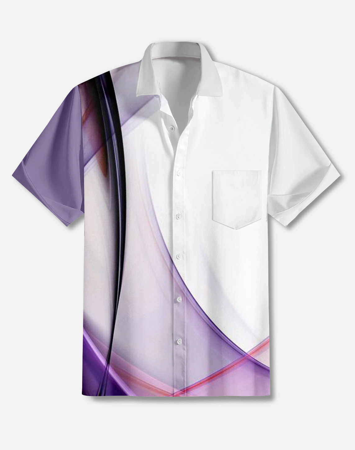 Men's Casual Contrast Color Short Sleeve Shirt