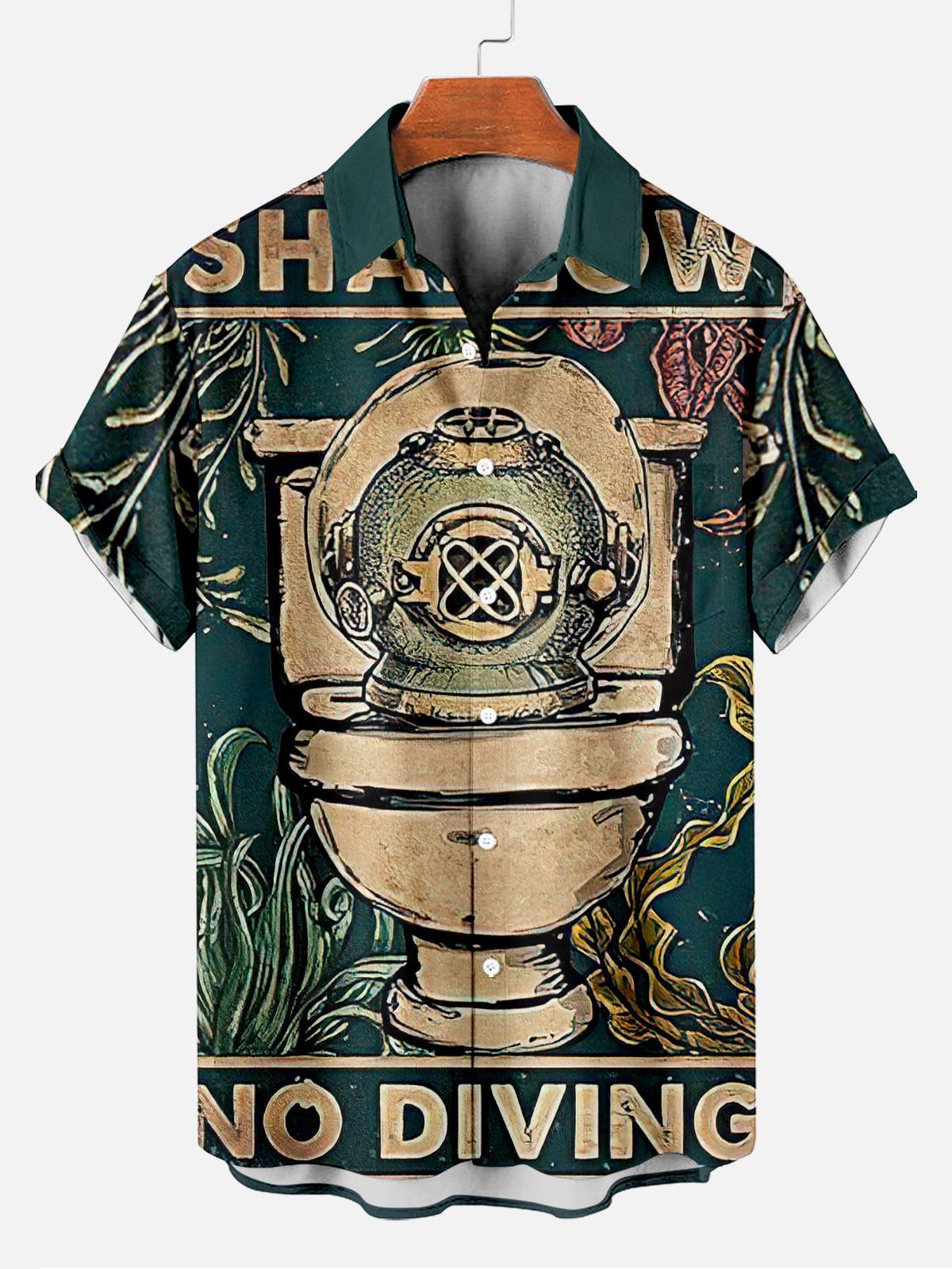 Reggae music skull pattern vacation casual short sleeved shirt