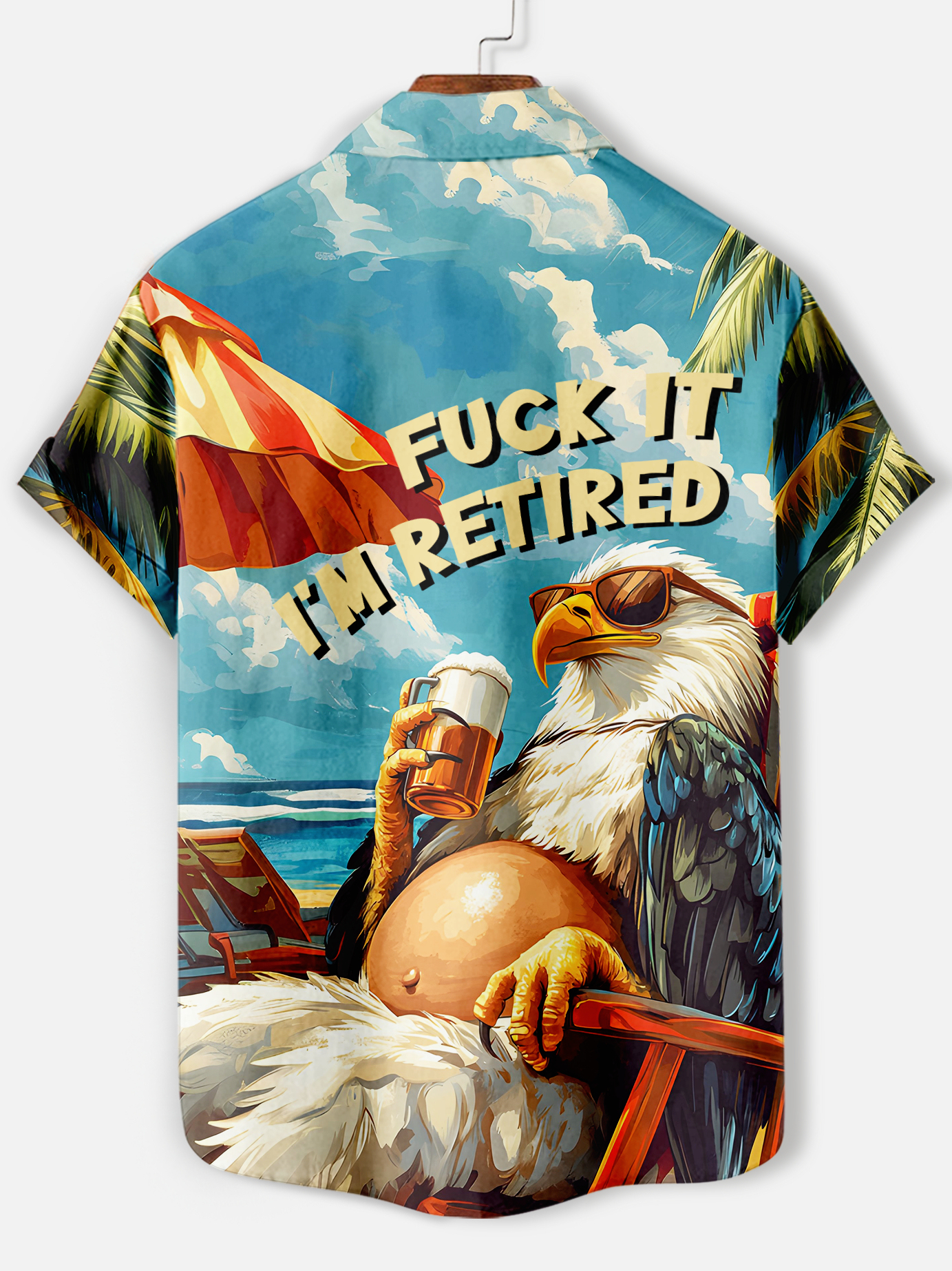 Men's funny cartoon animal slogan graphic short sleeve shirt