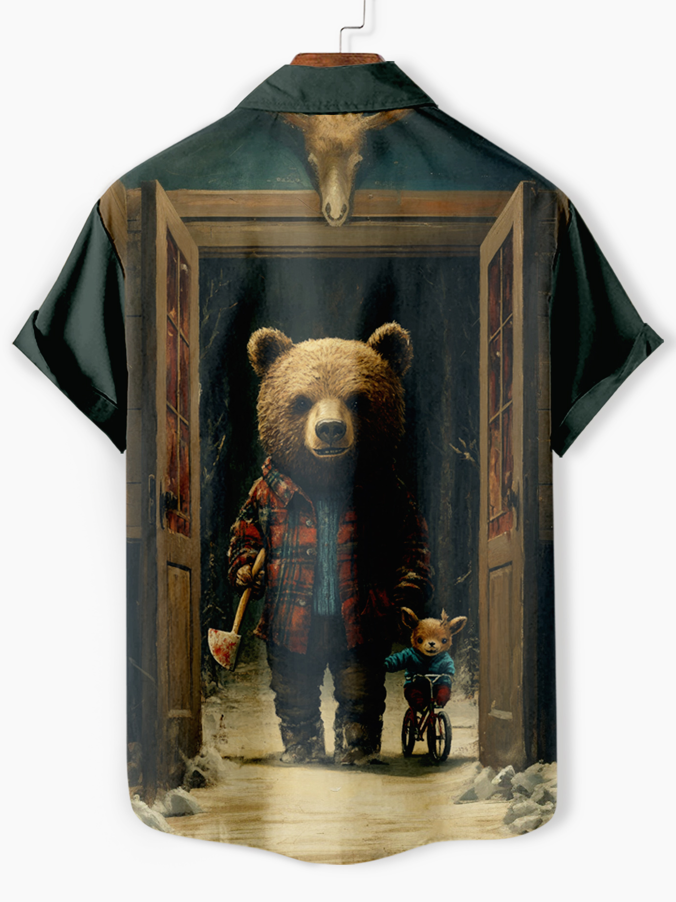 Men's classic movie The Shining animal fun graphic short sleeve shirt