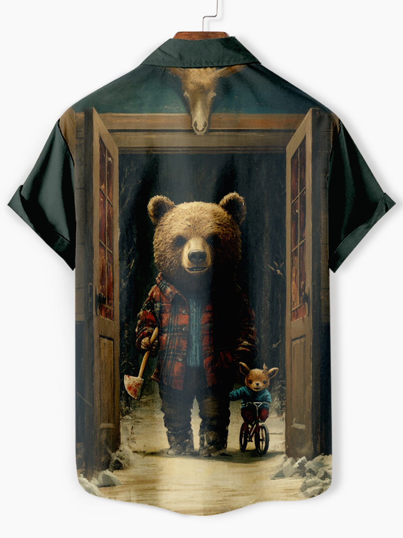 Men's classic movie The Shining animal fun graphic short sleeve shirt