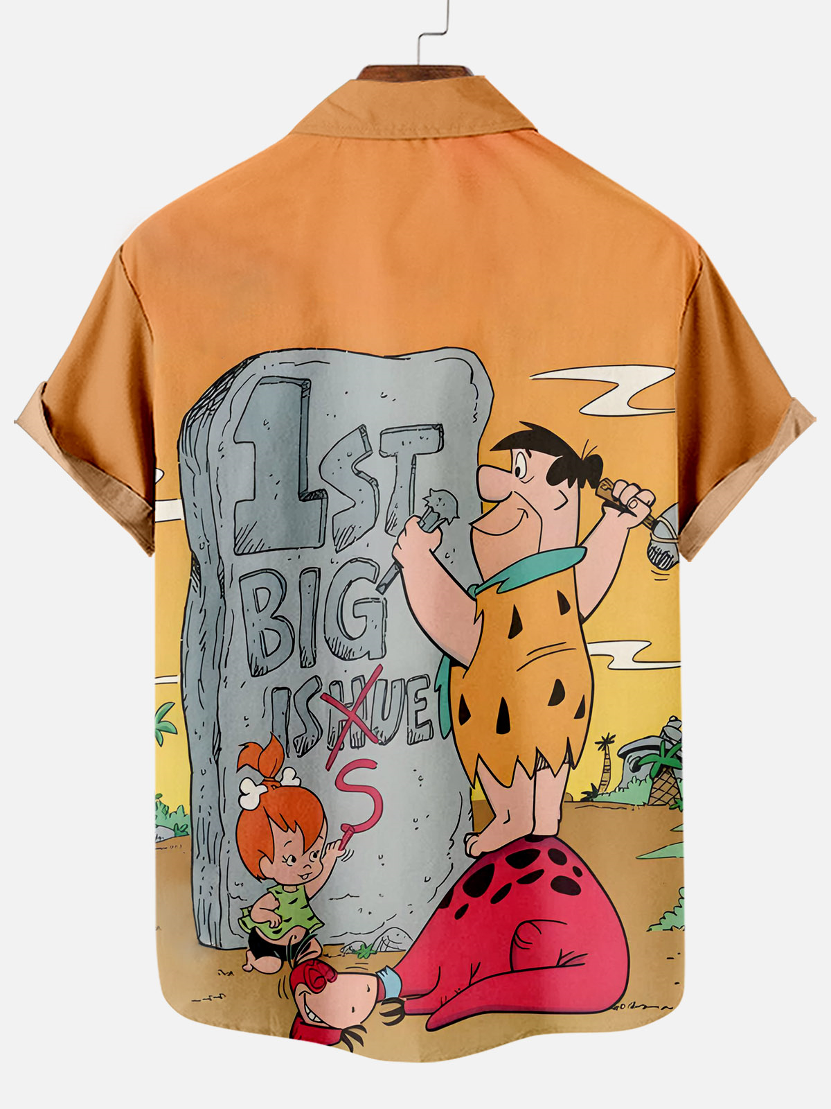 Men's Retro Cartoon Graphic Short Sleeve Shirt