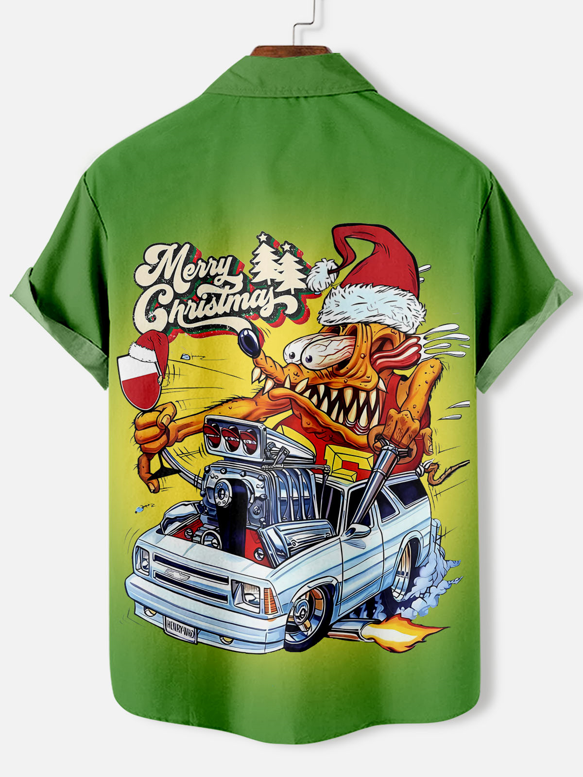 Men's Christmas Cartoon Graphic Short Sleeve Shirt