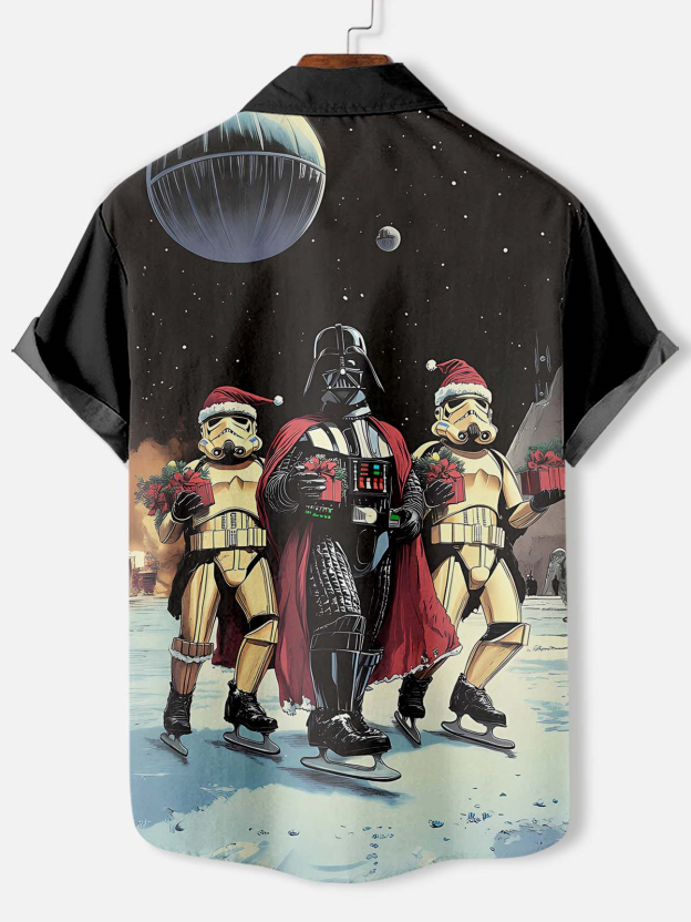 Men's Classic Movie Christmas Graphic Short Sleeve Shirt