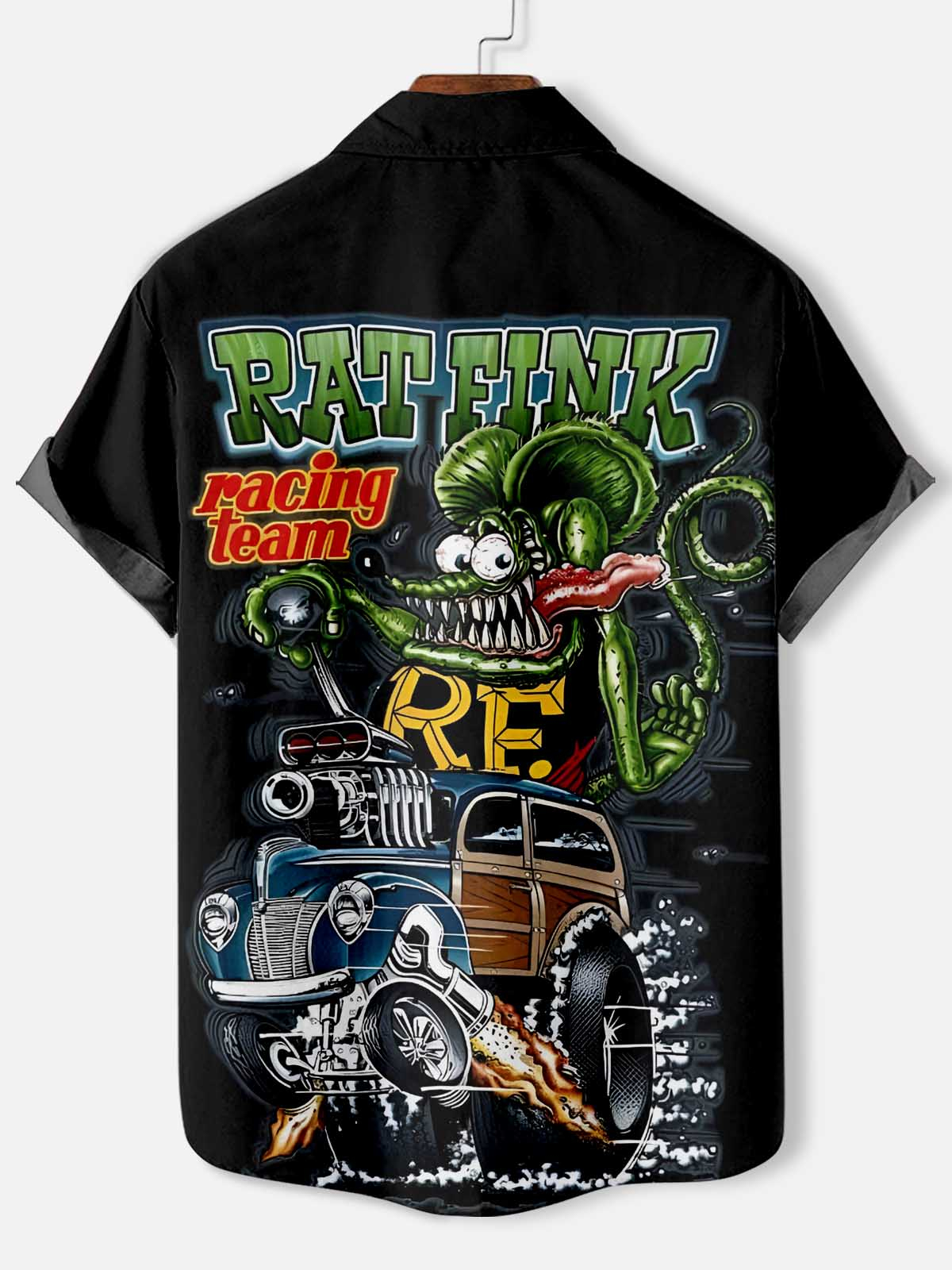 Men's Cartoon Car Graphic Short Sleeve Shirt