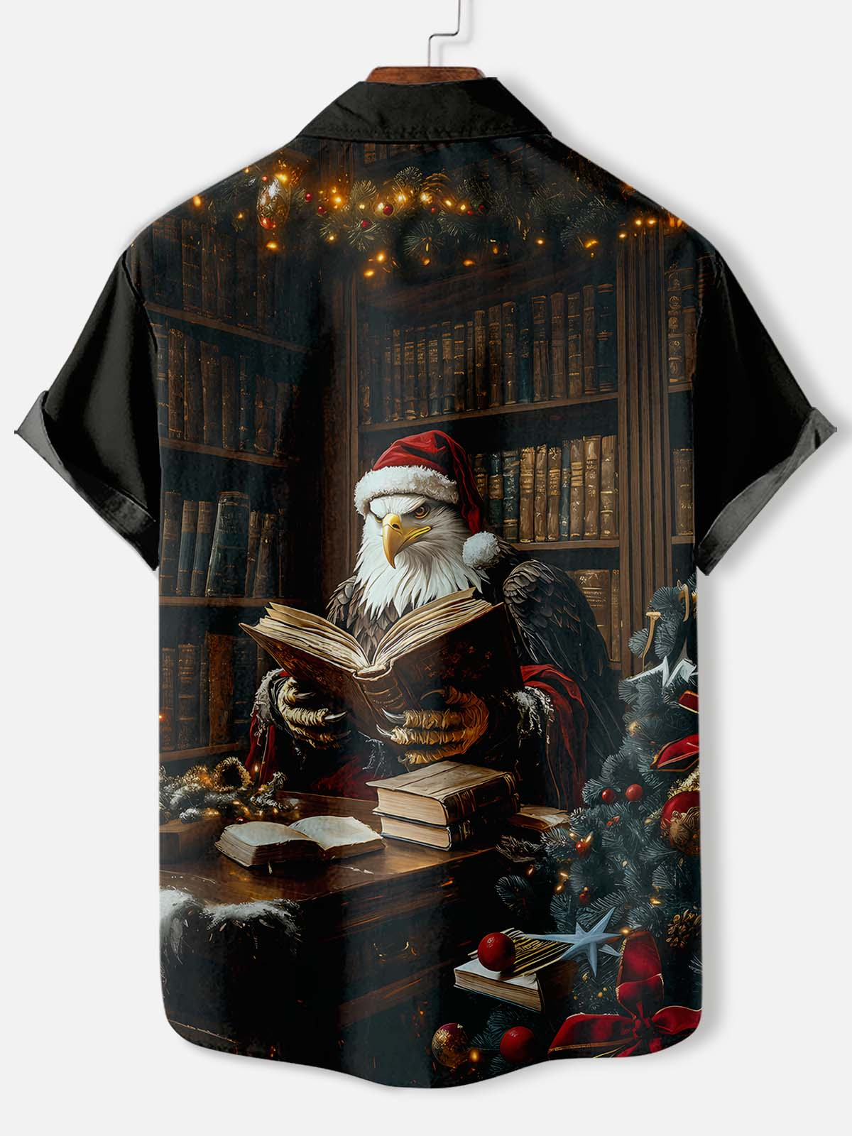 Men's Christmas Animal Graphic Short Sleeve Shirt