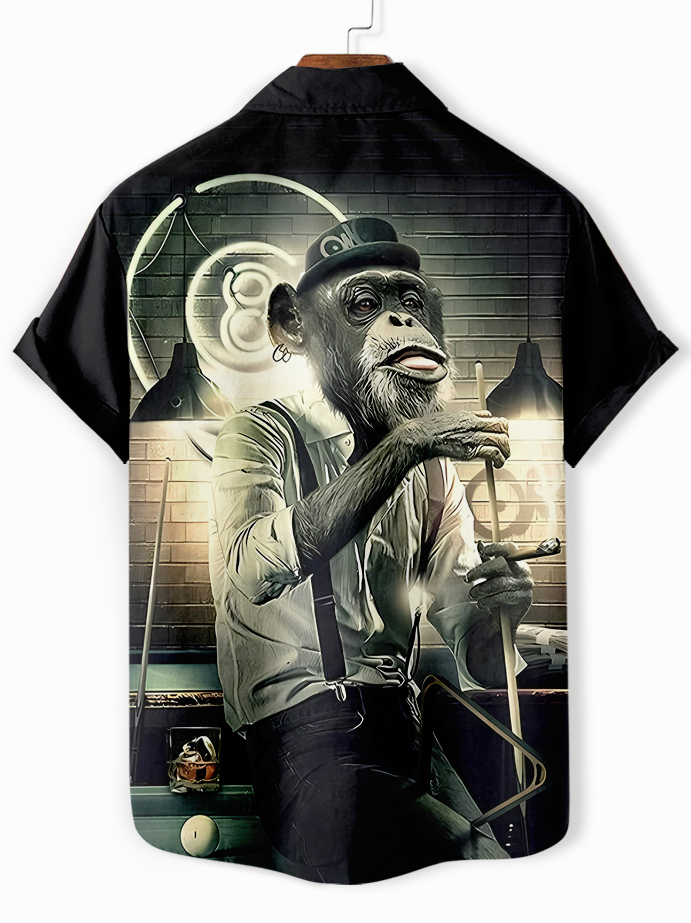 Men's Retro Fun Animal Orangutan Graphic Short Sleeve Shirt