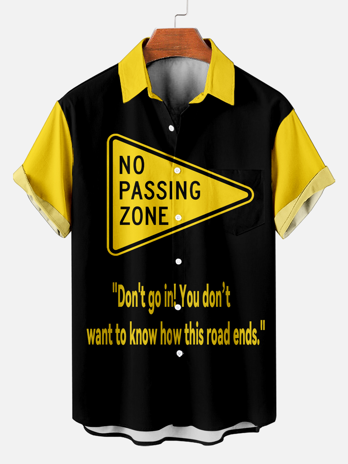 Men's Fun Slogan Graphic Contrast Short Sleeve Shirt