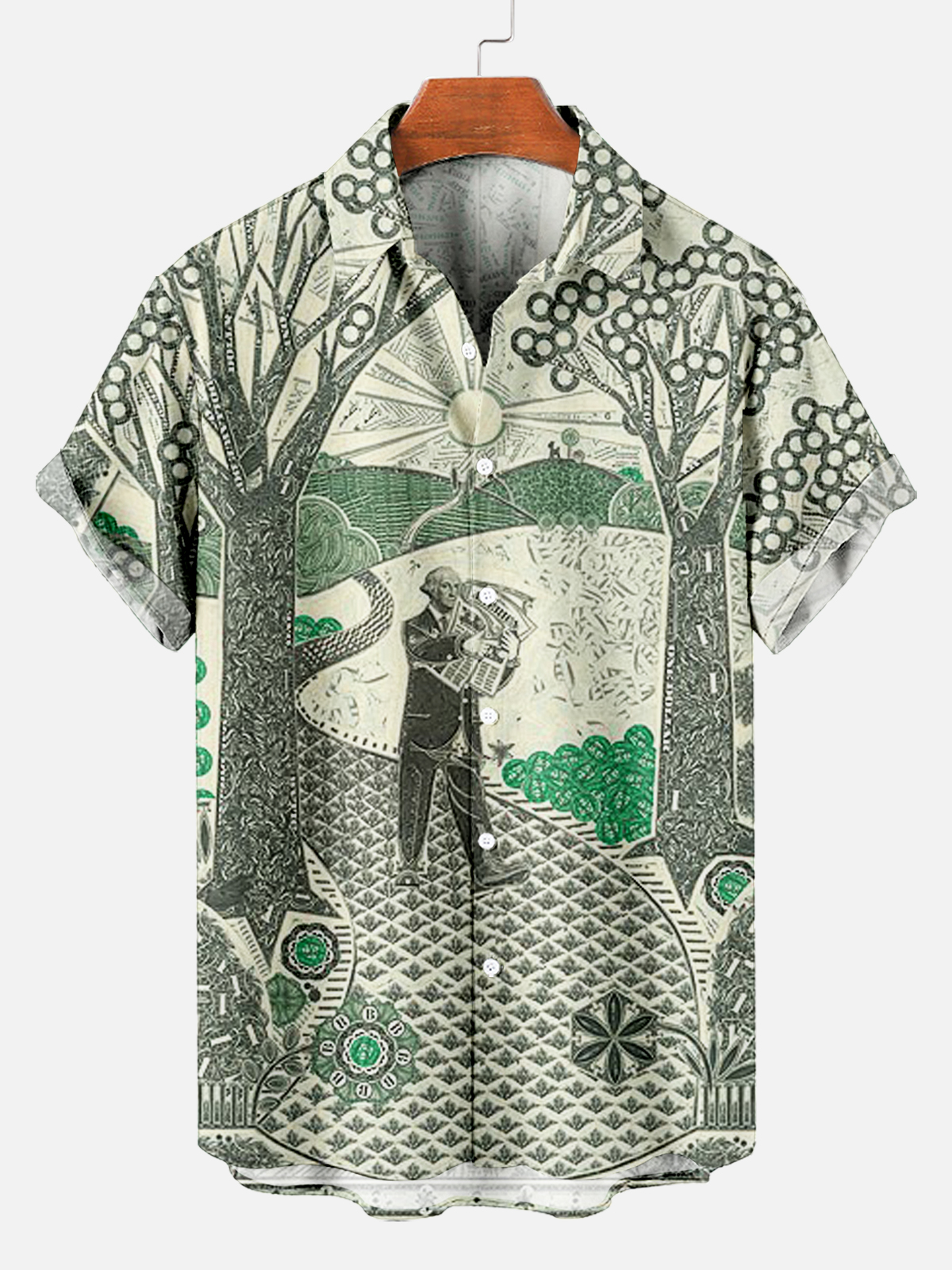 Men's Dollar Pattern Art Short Sleeve Shirt