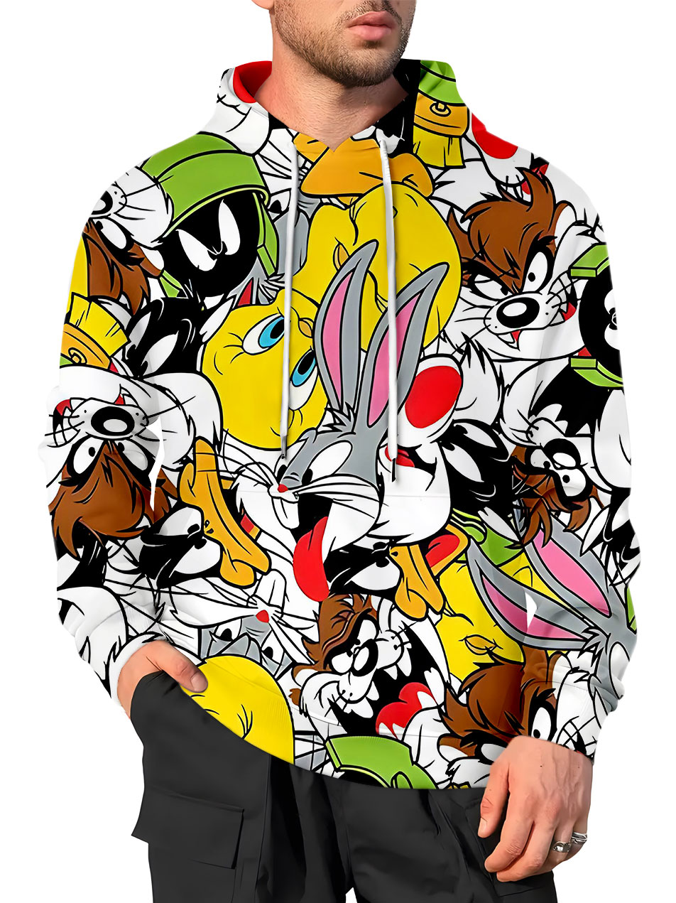 Men's Casual Art Cartoon Graphic Hoodie