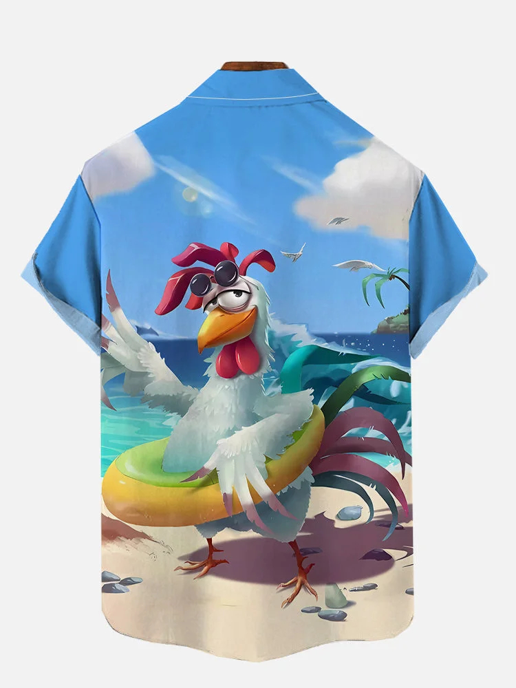 Funny Animal Print Short Sleeve Shirt