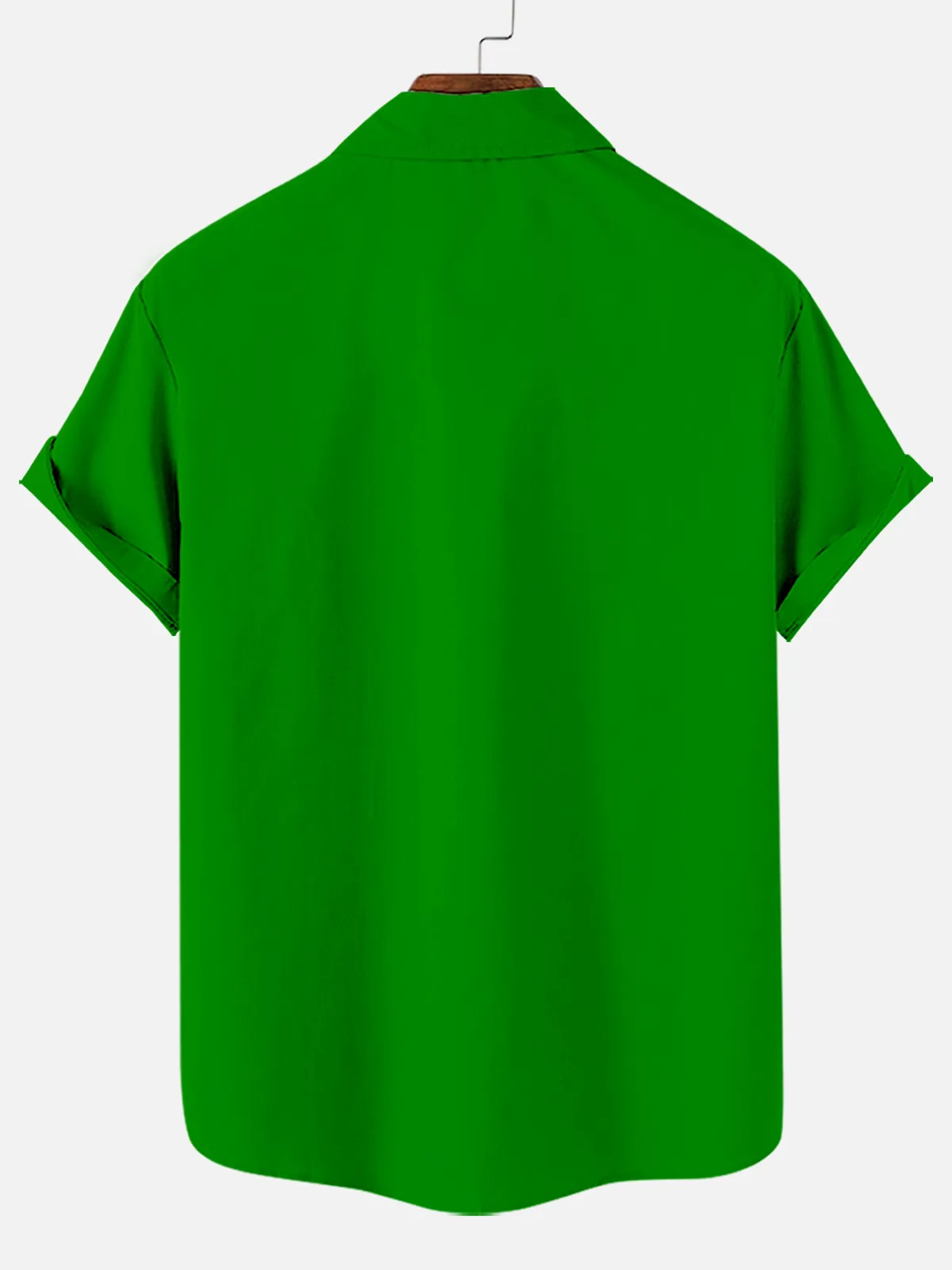 Men's St. Patrick's Day Beauty Print Striped Contrast Short Sleeve Shirt