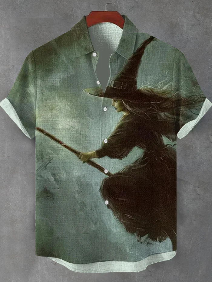 Men's Retro Halloween Short Sleeve Shirt