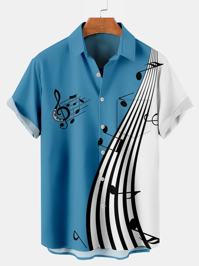 Piano sheet music elements graphic short sleeve shirt