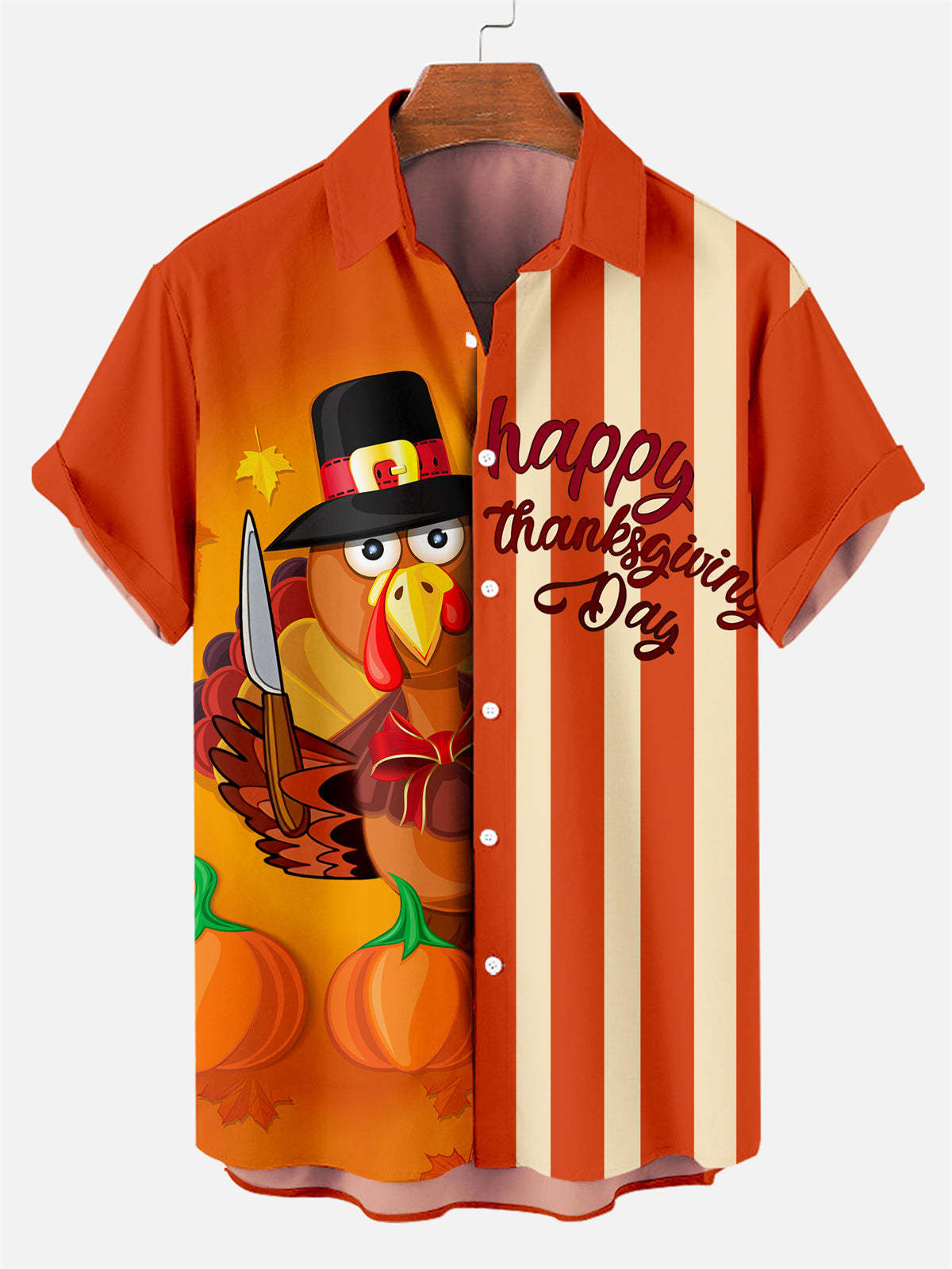 Men's Thanksgiving Creative Design Contrast Color Cartoon Turkey Patte