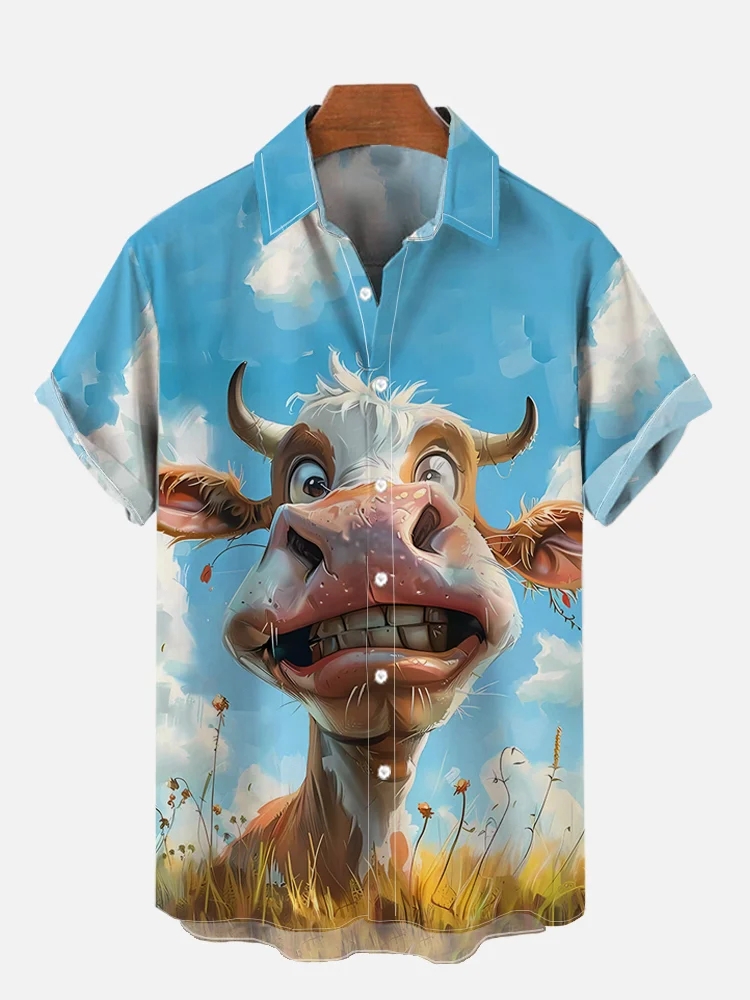 Funny Animal Print Short Sleeve Shirt