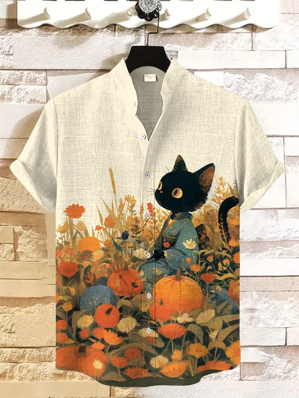 Men's Retro Halloween Short Sleeve Shirt