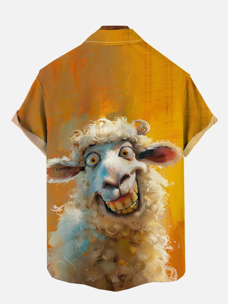 Funny Animal Print Short Sleeve Shirt