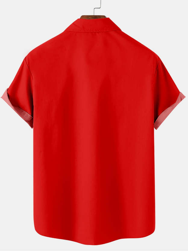Men's Nostalgic Anime Character Retro Car Short Sleeve Shirt