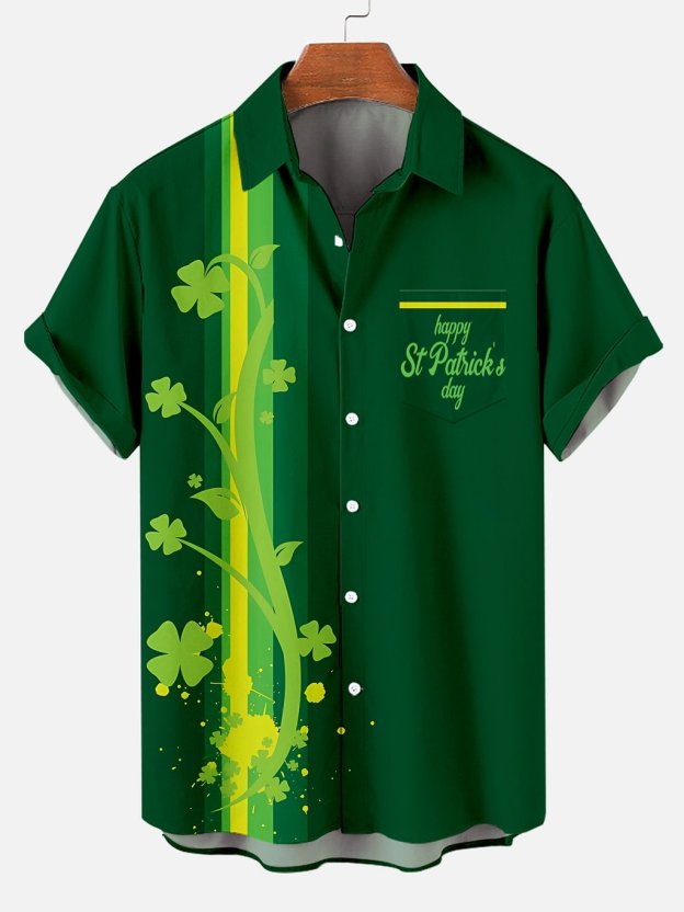 Christmas greetings from Santa Claus delivering gifts on a motorcycle Christmas Chest Pocket Short Sleeve Bowling Shirt