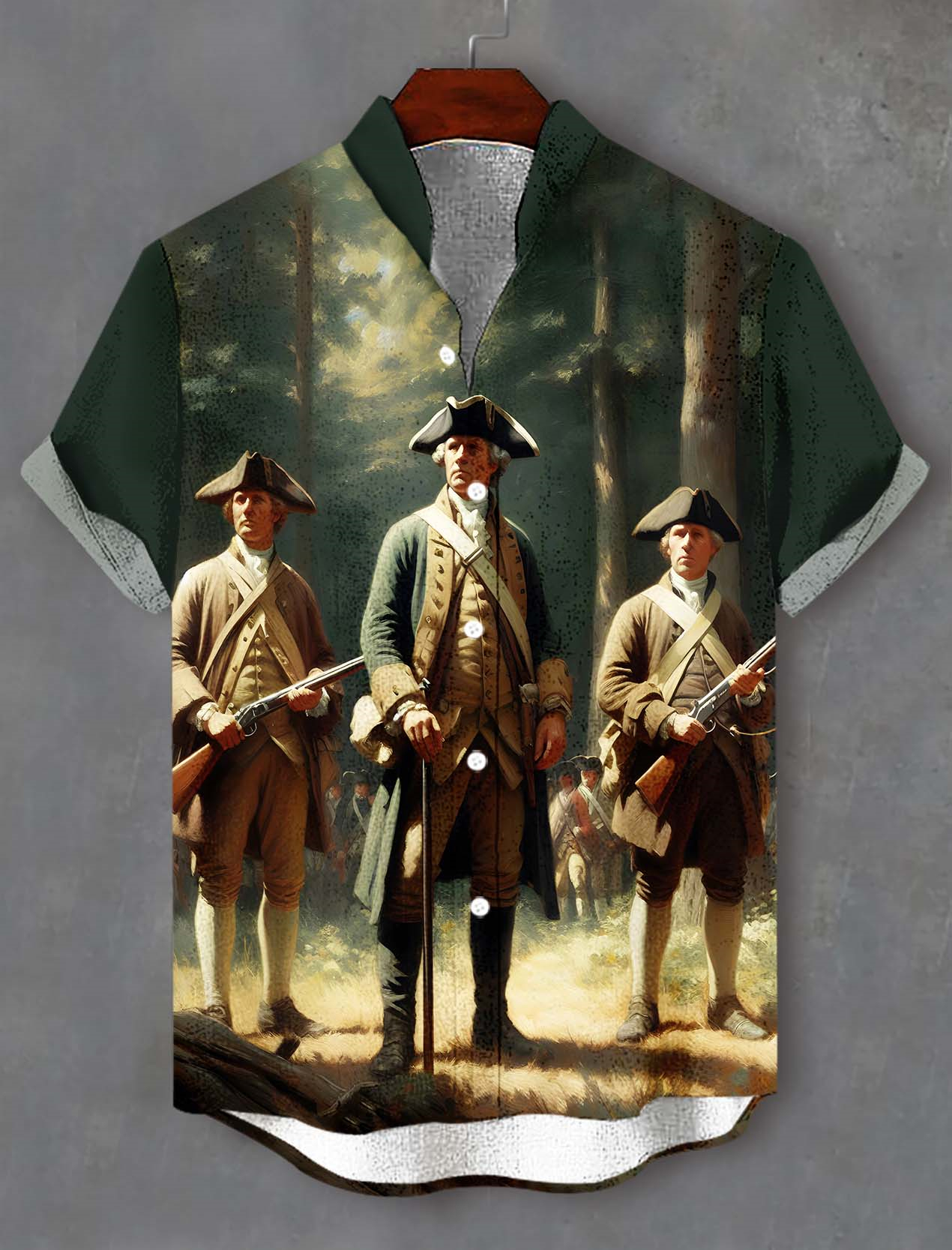 Men's American Revolutionary War Illustration short sleeve shirt