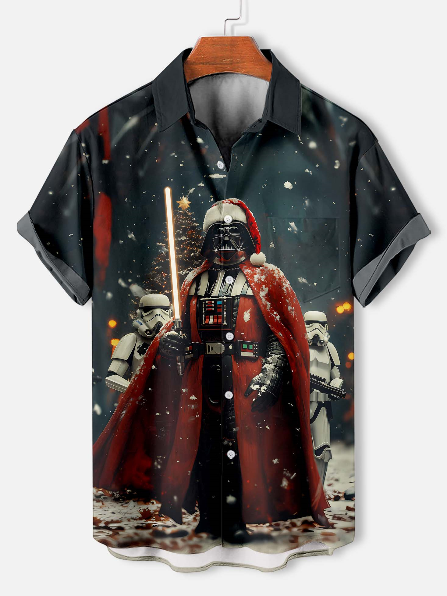 Men's Classic Movie Christmas Graphic Short Sleeve Shirt