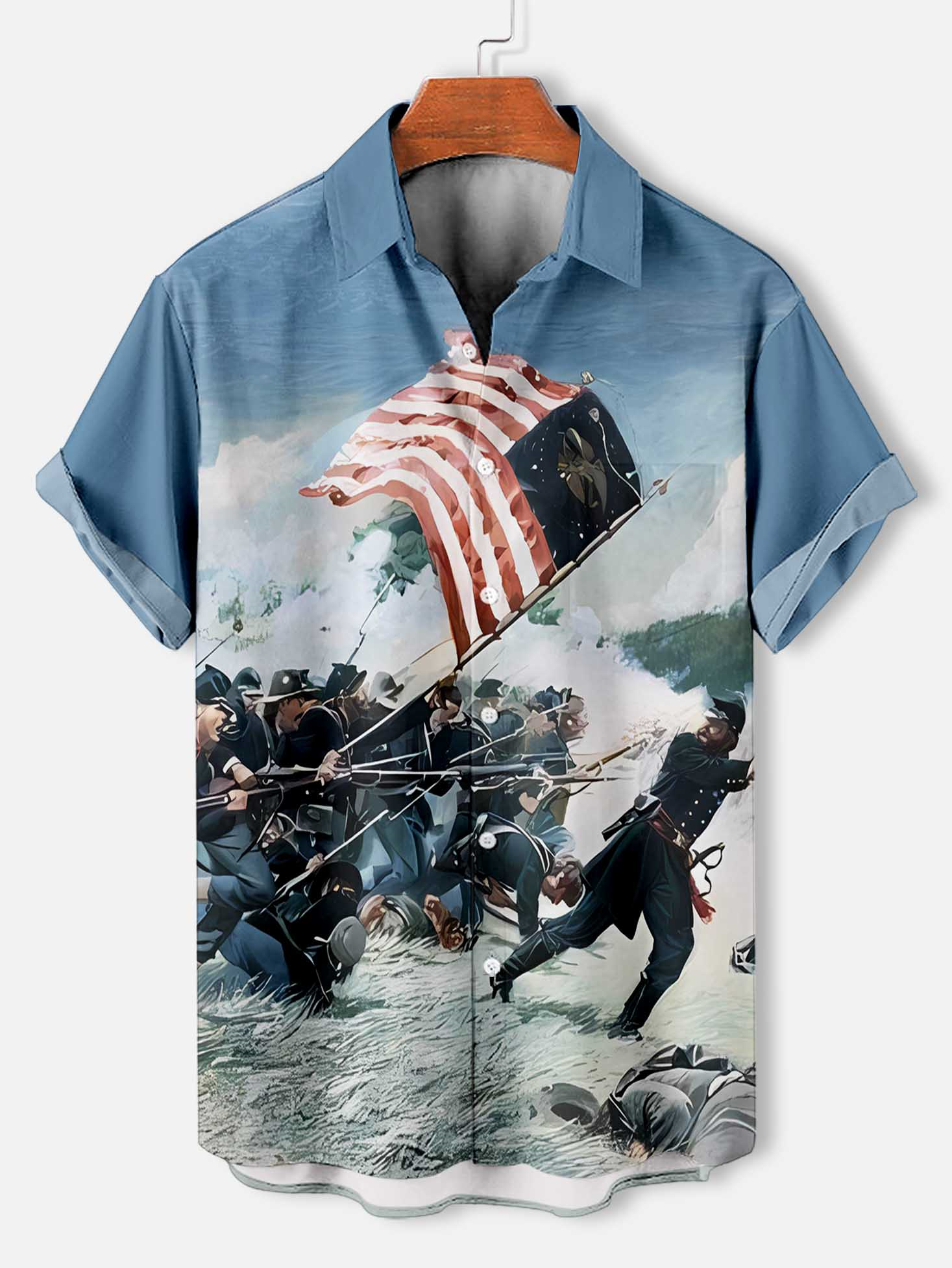 Men's Historical War Illustrated Short Sleeve Shirt