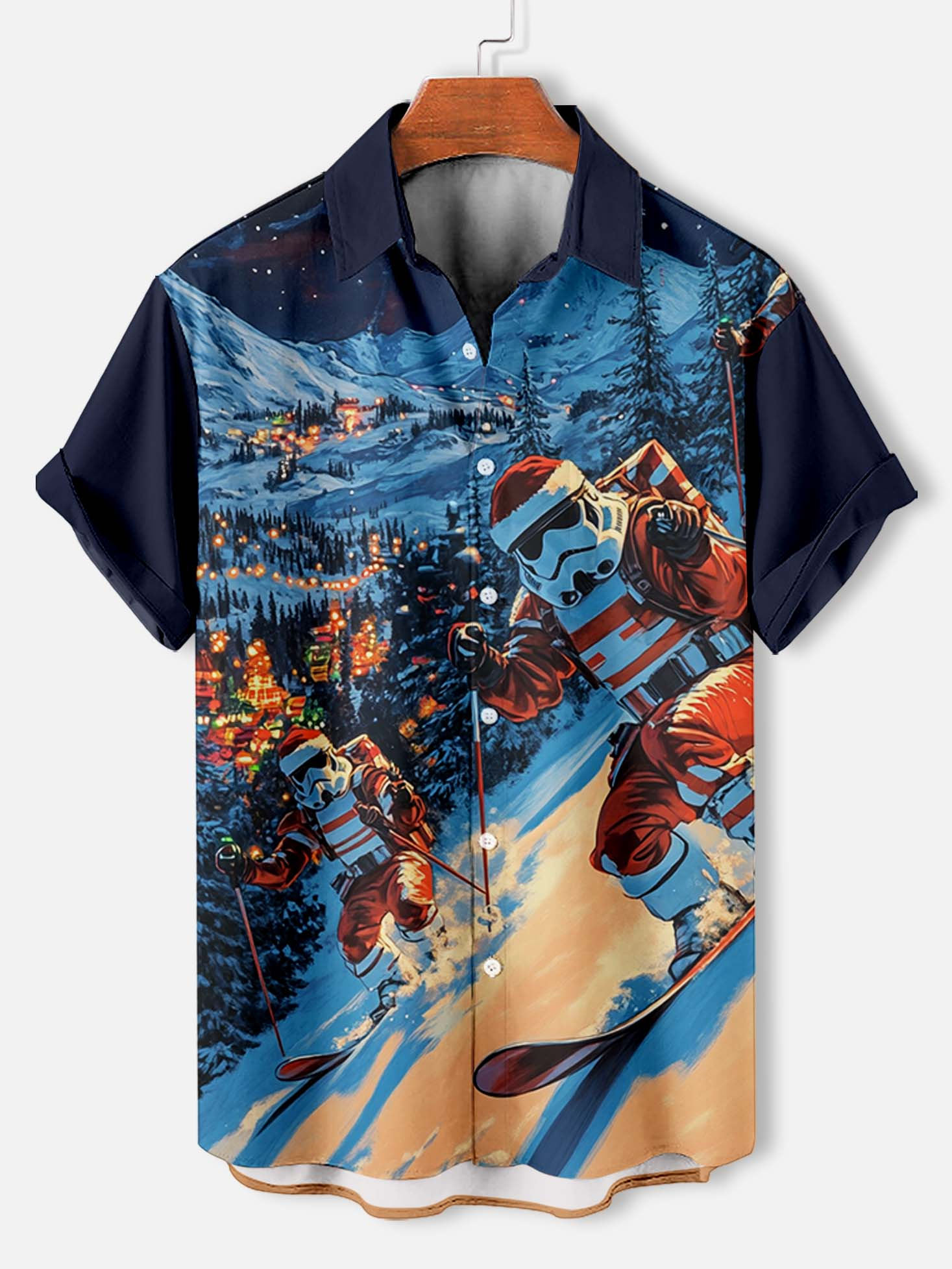 Men's Classic Movie Christmas Graphic Short Sleeve Shirt