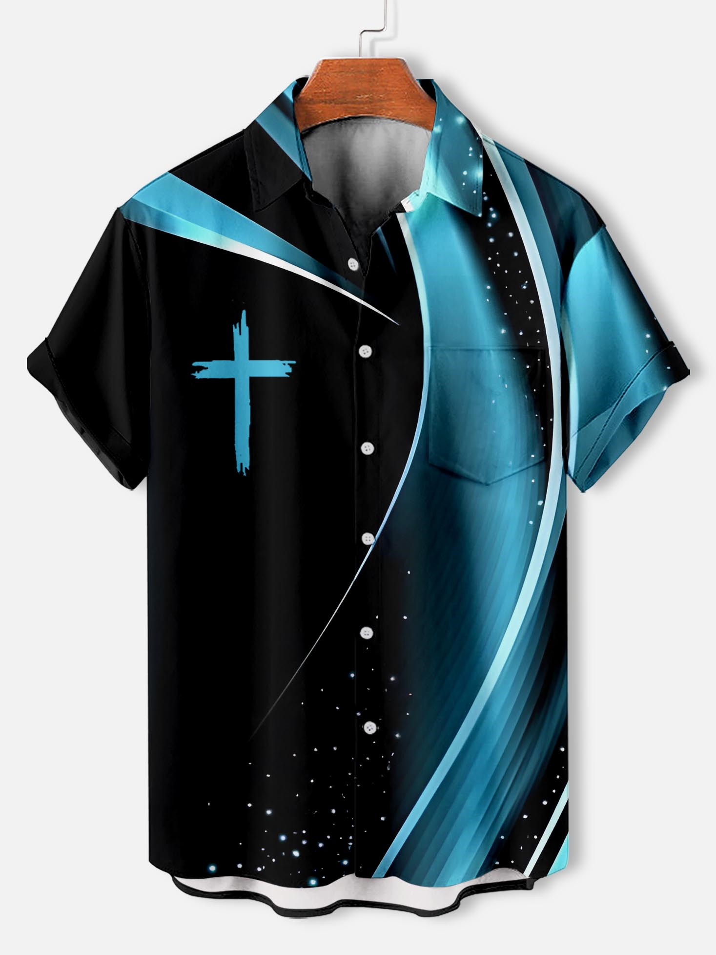 Men's faith-themed short-sleeved shirt