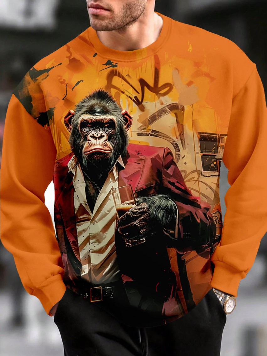 Men's Casual Classic Movie Graphic Long Sleeve Sweater