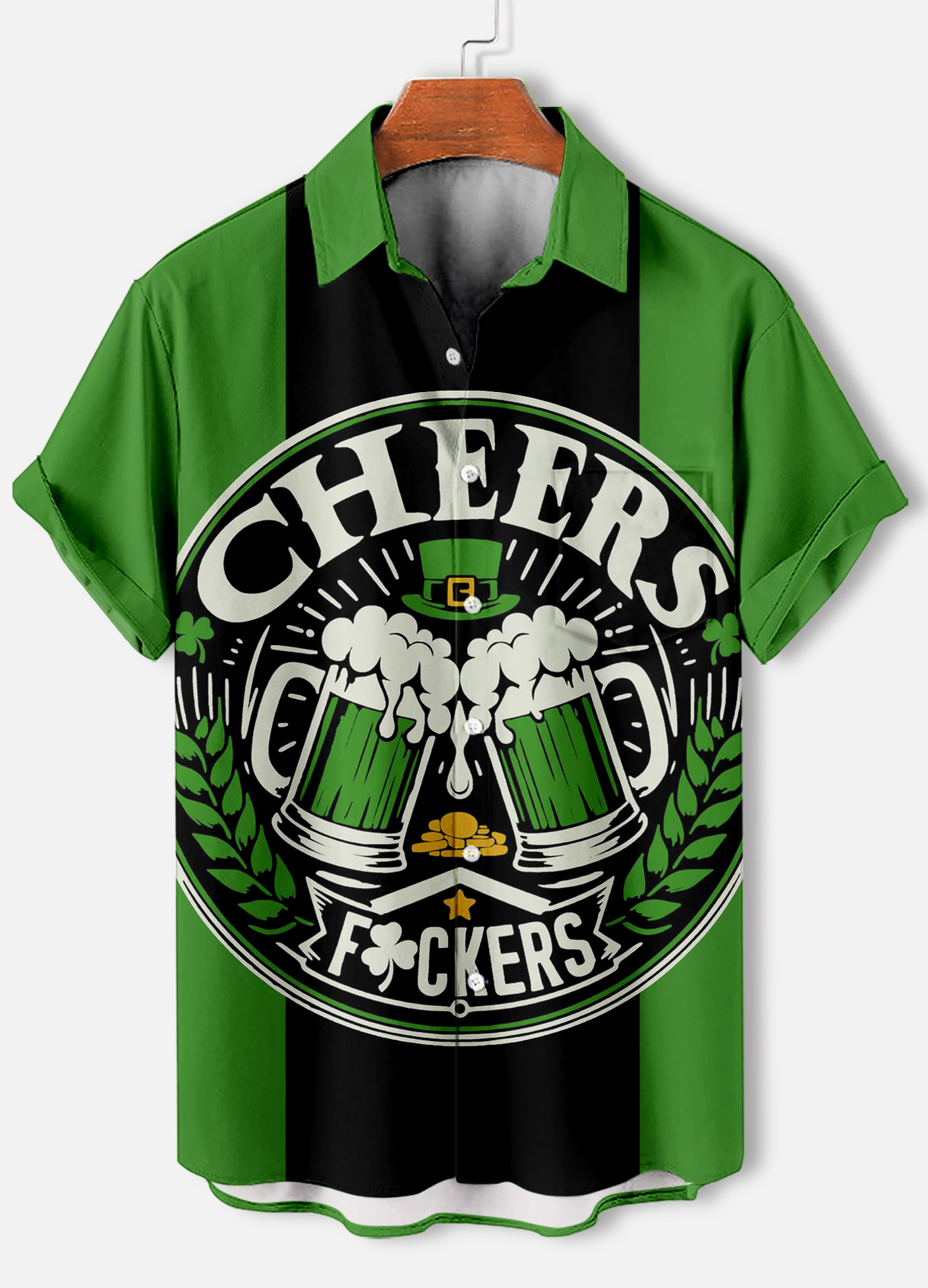 Men's Casual St. Patrick's Day Graphic Short Sleeve Shirt