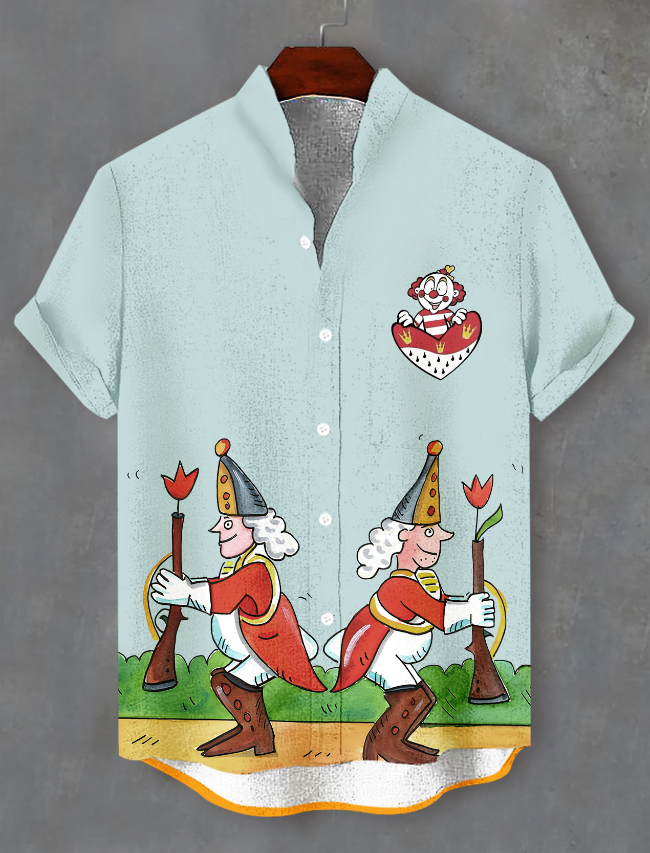 Men's casual cartoon fun illustration short sleeve shirt