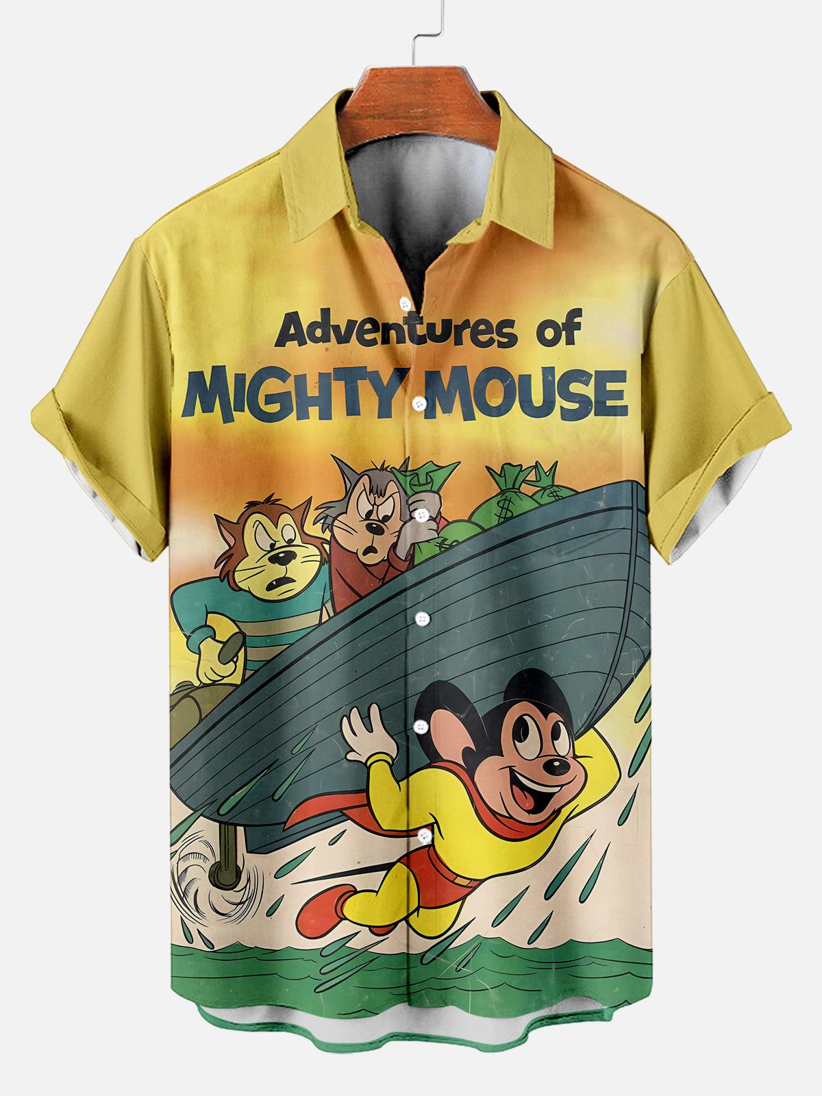 Classic Cartoon pattern short sleeved shirt