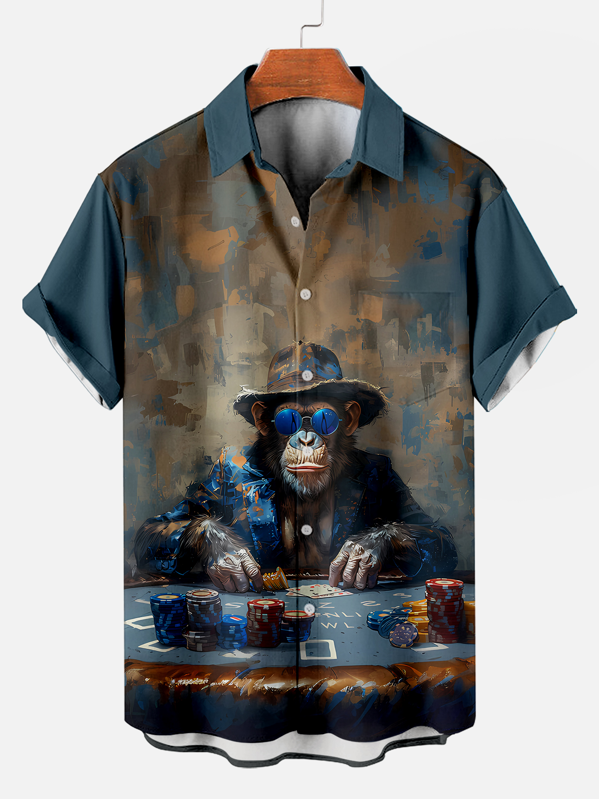 Retro Fashion Animal Print Short Sleeve Shirt