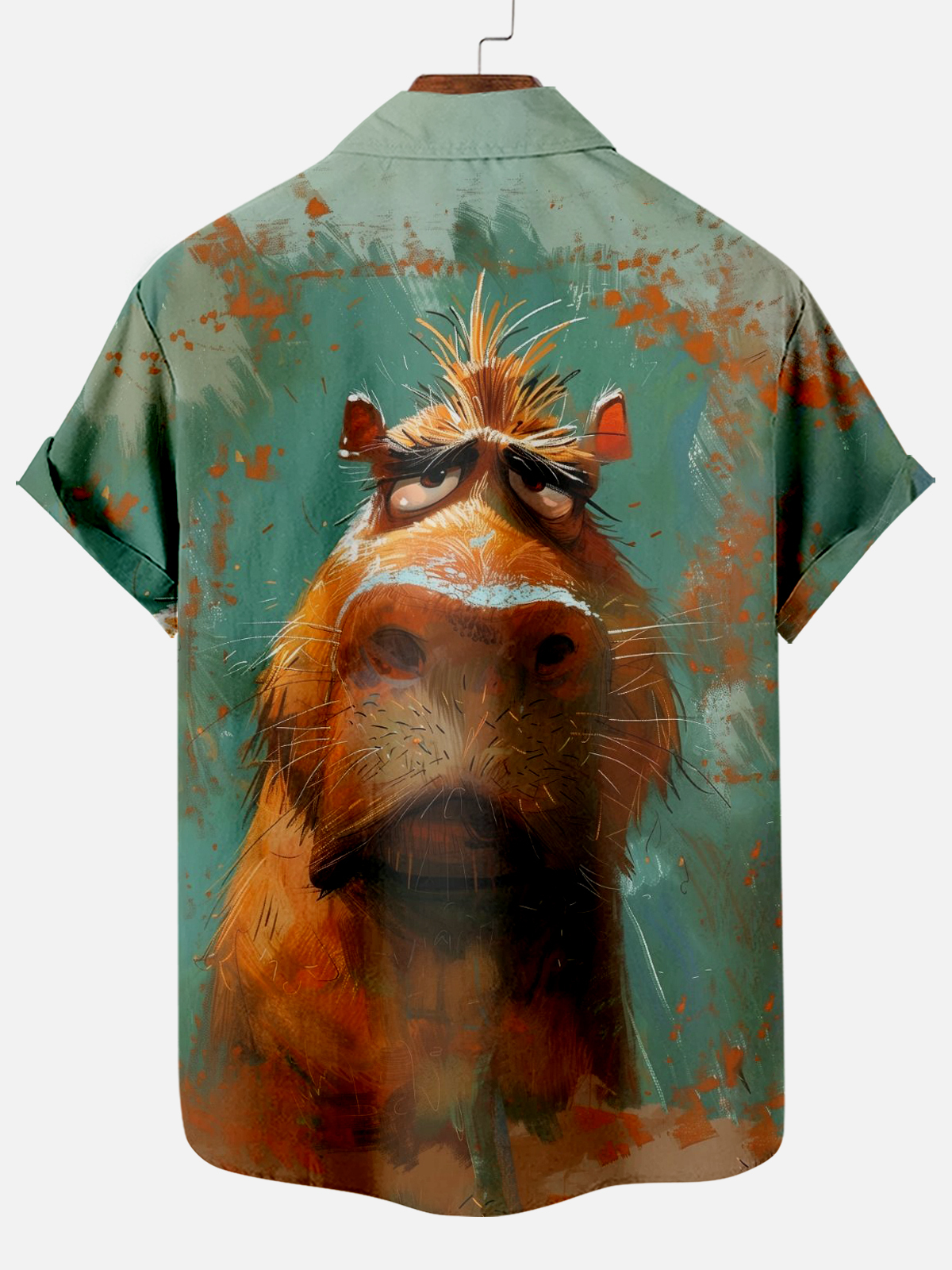 Retro Fun Whimsical Capybara Animal Short Sleeve Shirt