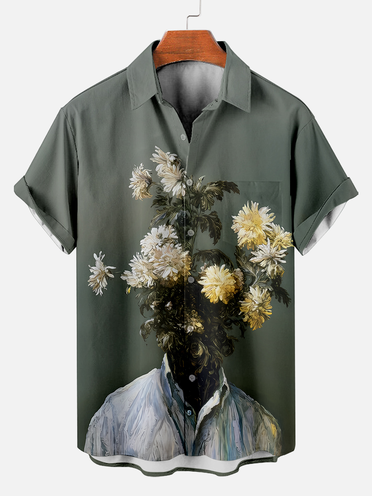 [Copy]Men's Vintage Witch Oil Painting Art Halloween Short Sleeve Shirt