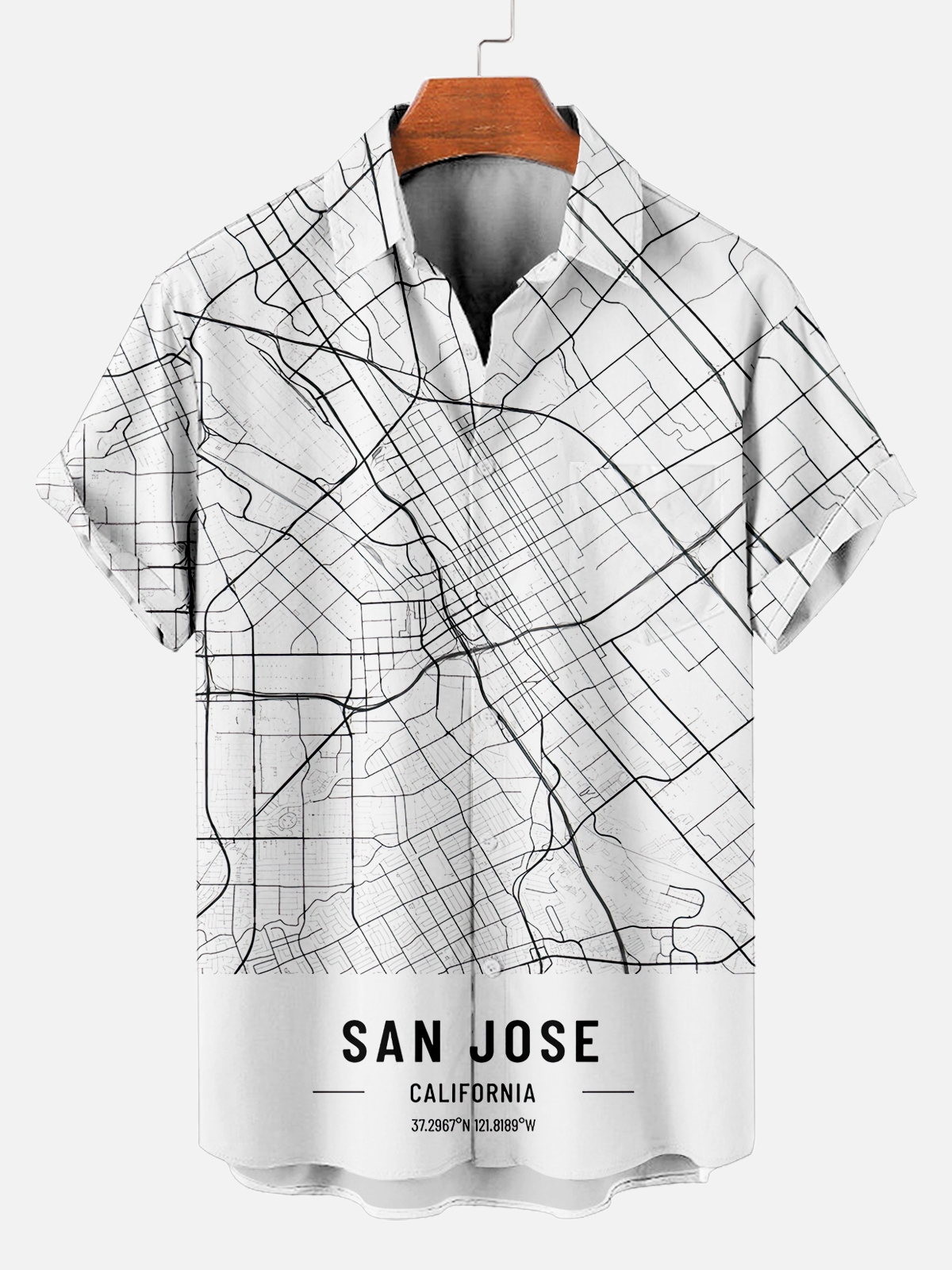 Men's Map Graphic Short Sleeve Shirt