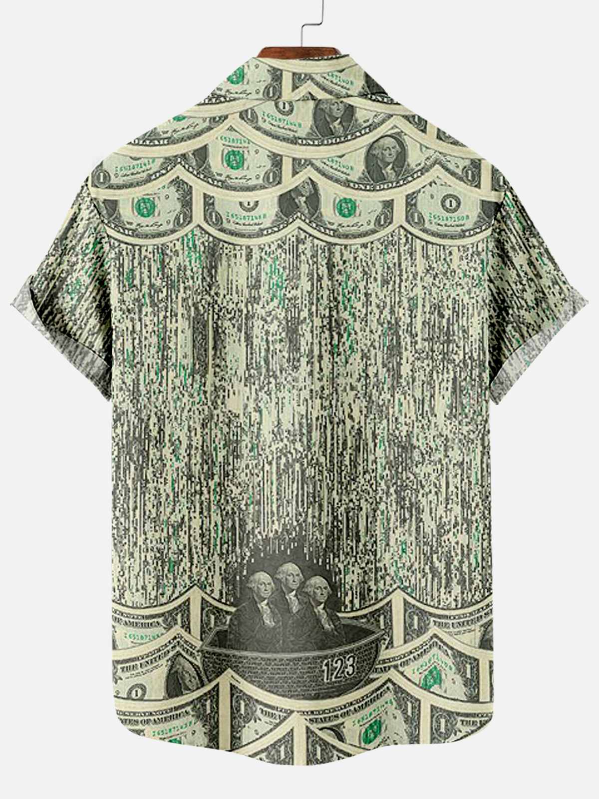 Men's Dollar Pattern Art Short Sleeve Shirt