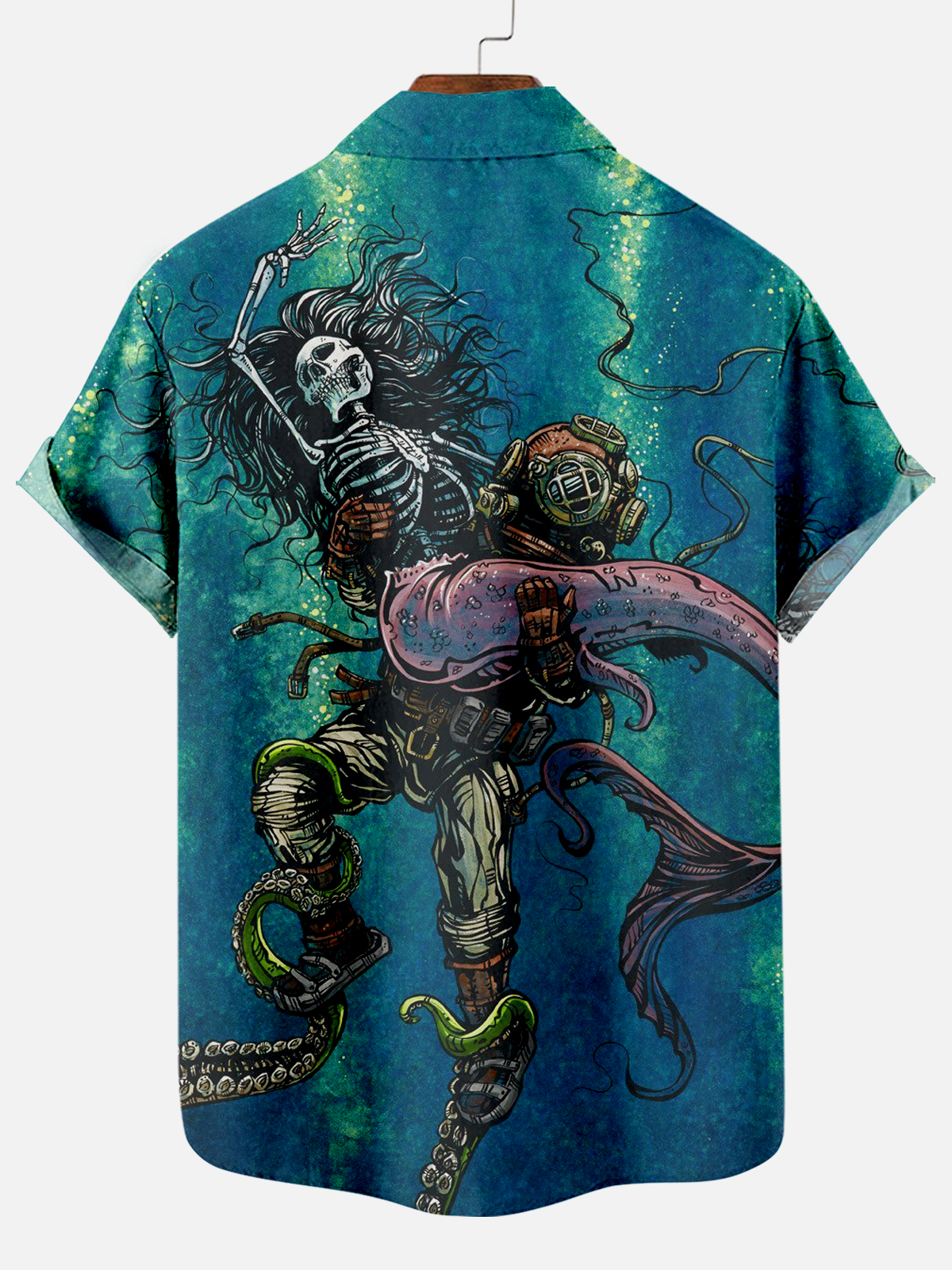 Men's Classic Day of the Dead Skull Graphic Short Sleeve Shirt