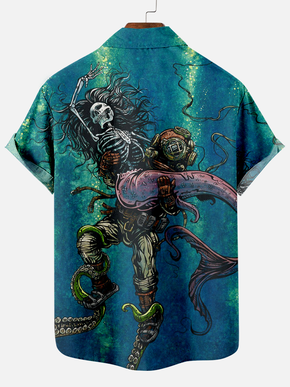 Men's Classic Day of the Dead Skull Graphic Short Sleeve Shirt