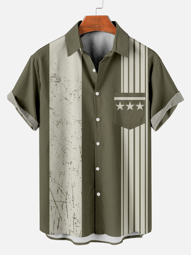 Men's Striped Short Sleeve Shirt