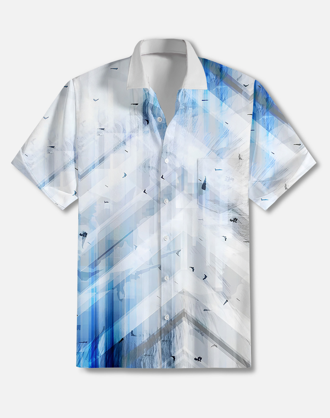 Men's Casual Contrast Color Short Sleeve Shirt