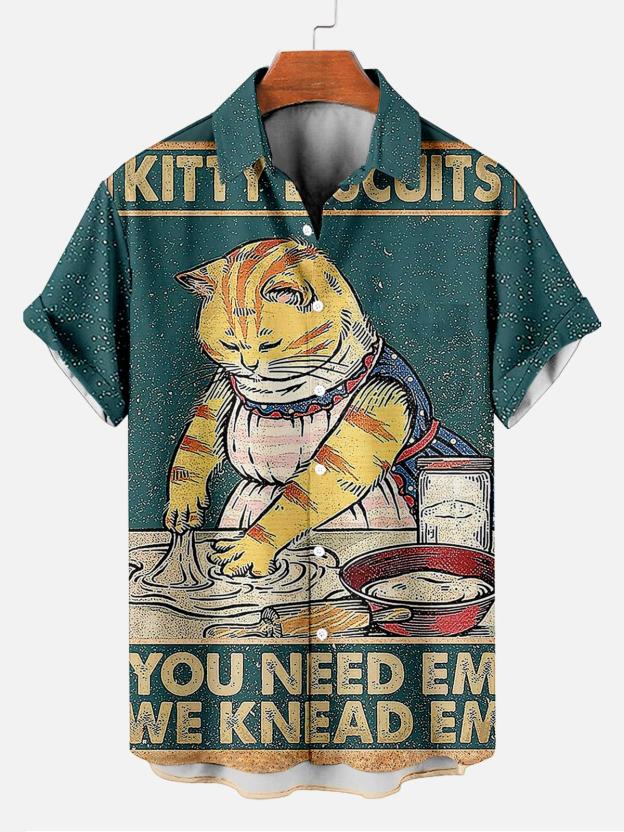 Reggae music skull pattern vacation casual short sleeved shirt