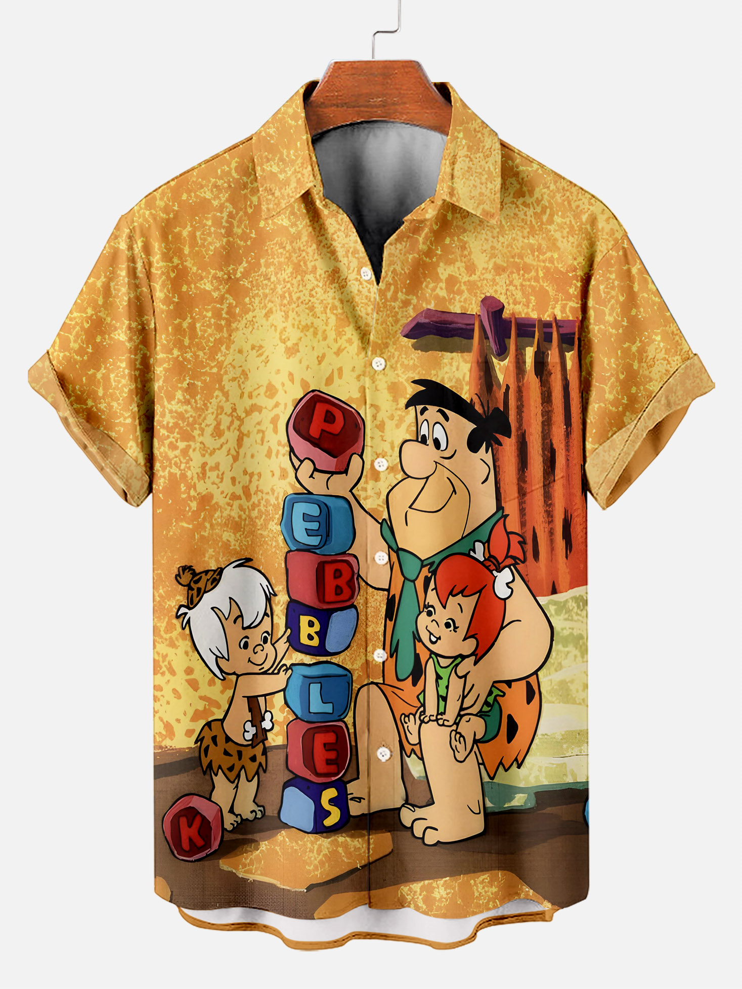 Men's Retro Cartoon Graphic Short Sleeve Shirt