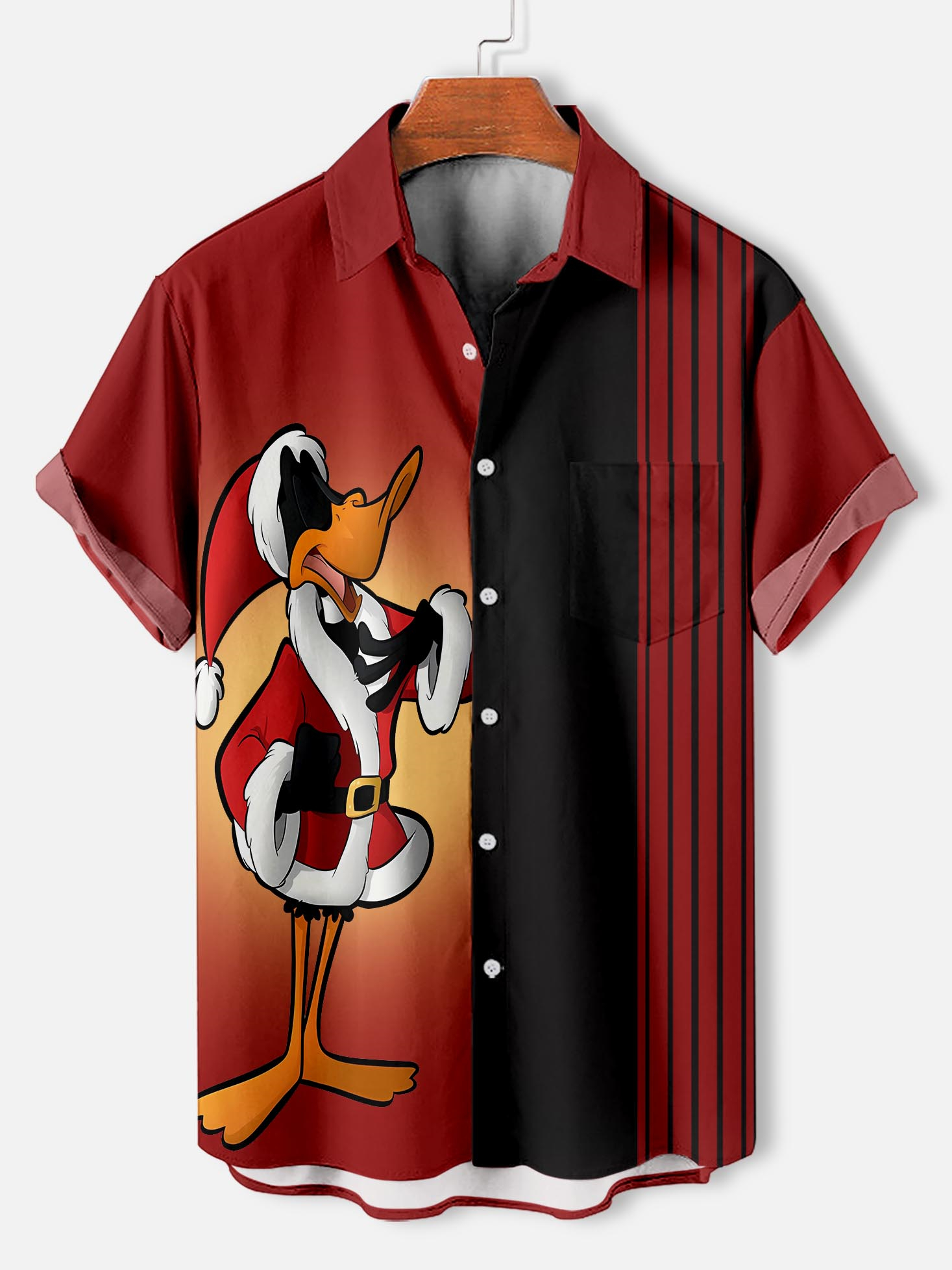 Men's Christmas Cartoon Graphic Short Sleeve Shirt