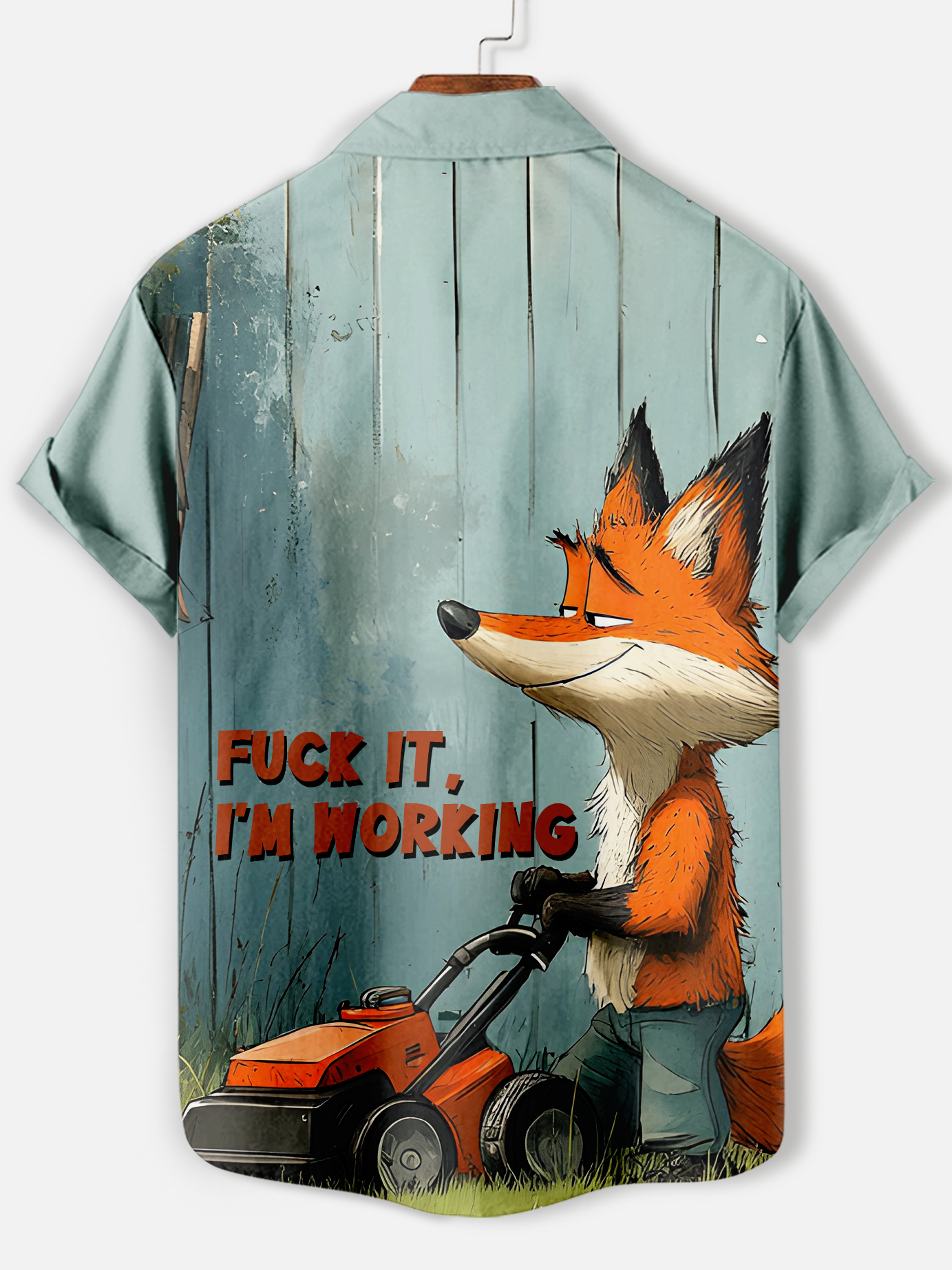 Men's funny cartoon animal slogan graphic short sleeve shirt